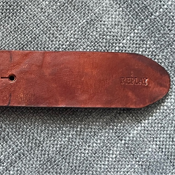 Replay Leather Men’s Anchor Plaque Belt - Picture 10 of 14